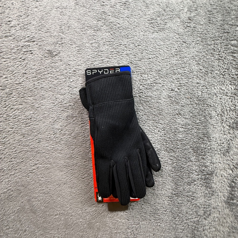 Spyder Core Conduct Touchscreen Winter Gloves Black Size L NWT Gripper Palm